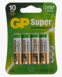 Батарейка GP SUPER 4 шт AA блистер/пленка
